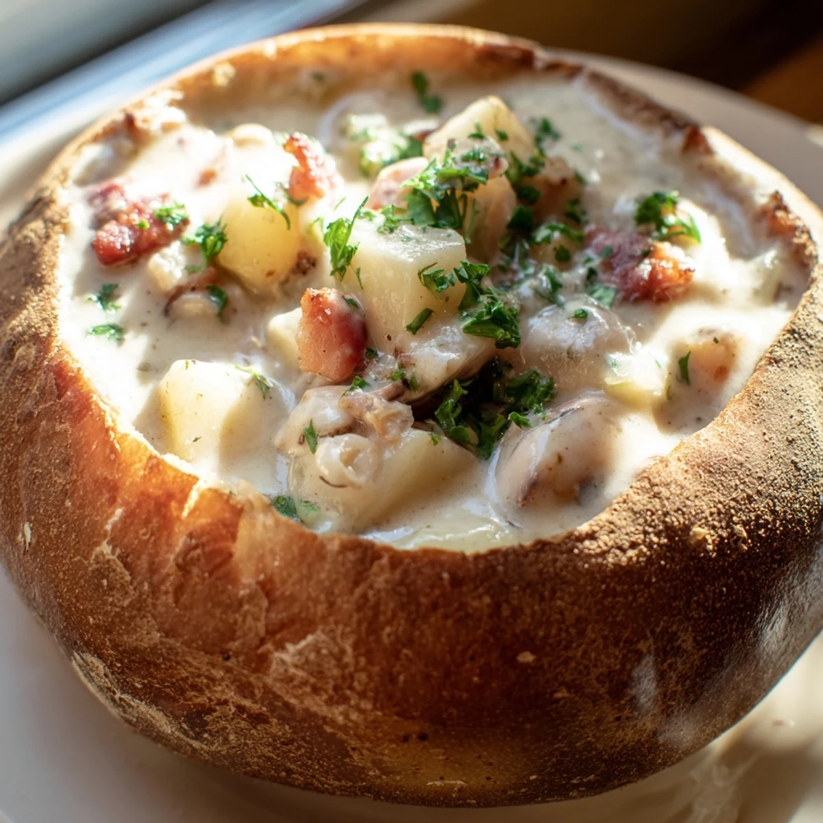 Creamy Clam Chowder Sourdough