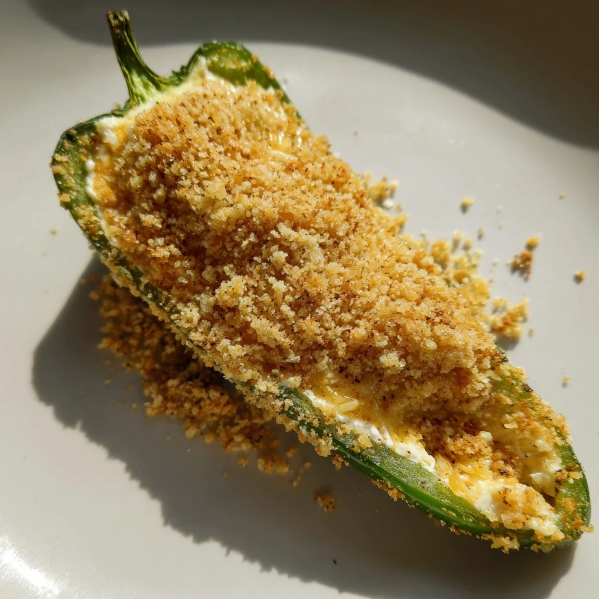 Freshly fried Spicy Jalapeno Poppers with Cream Cheese Filling feature a crispy, golden-brown breading.