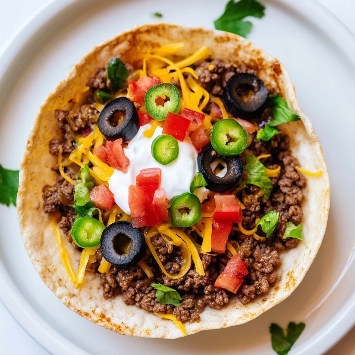 Freshly baked Touchdown Taco Cups with beef, cheese, and diced tomatoes, ready to serve warm at a fun party appetizer platter.