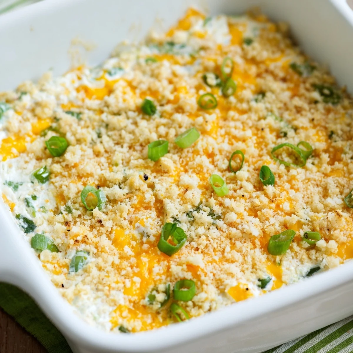 Cheesy Jalapeno Popper Dip in a baking dish, garnished with green onions and ready for game day.