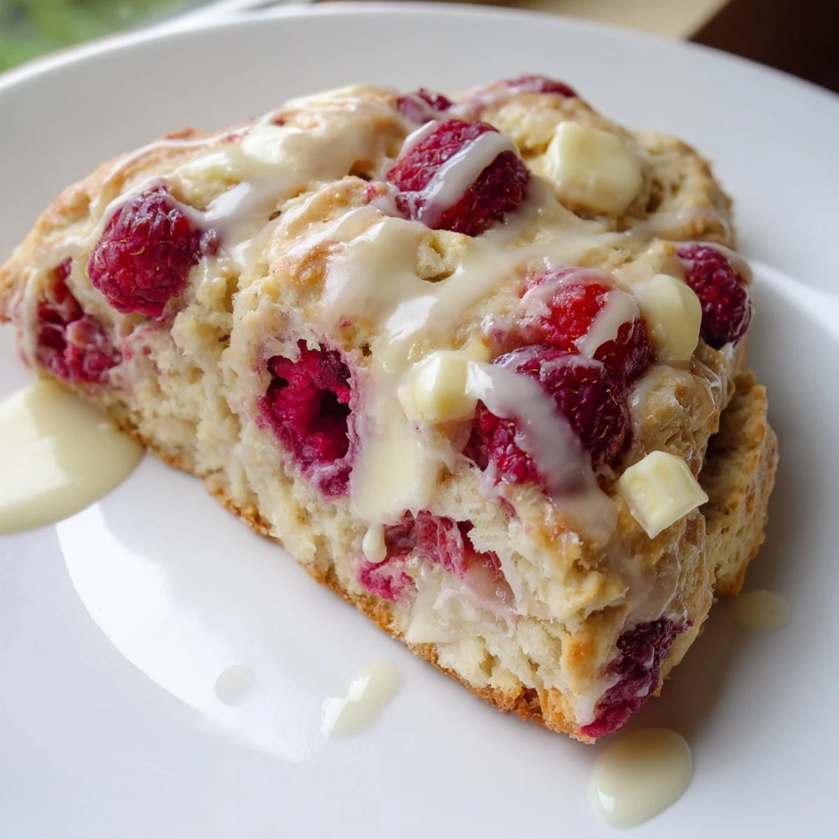 Tender Raspberry White Chocolate Scones with juicy berries and creamy chips, ideal for brunch or an afternoon treat.