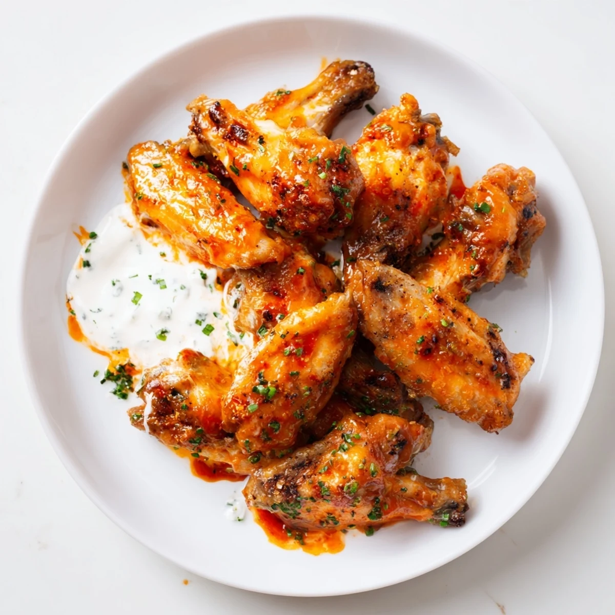 Perfectly baked Spicy Chicken Wings with Ranch Dressing served with celery sticks and a cold beer, ideal for game day.