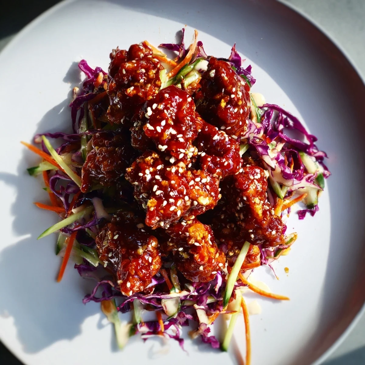 A close-up of Marry Me Sweet Chili Chicken Bowl with Coconut Lime Drizzle, featuring glossy glazed chicken atop fluffy jasmine rice.  