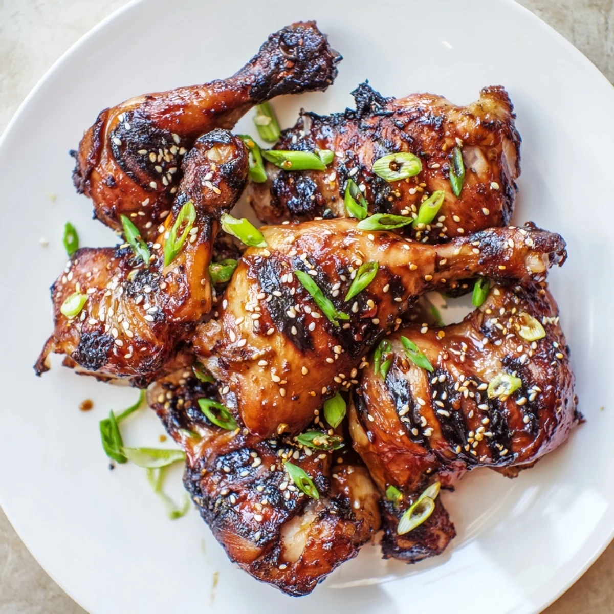 Grilled Huli Huli Chicken served with rice and fresh pineapple on a platter.