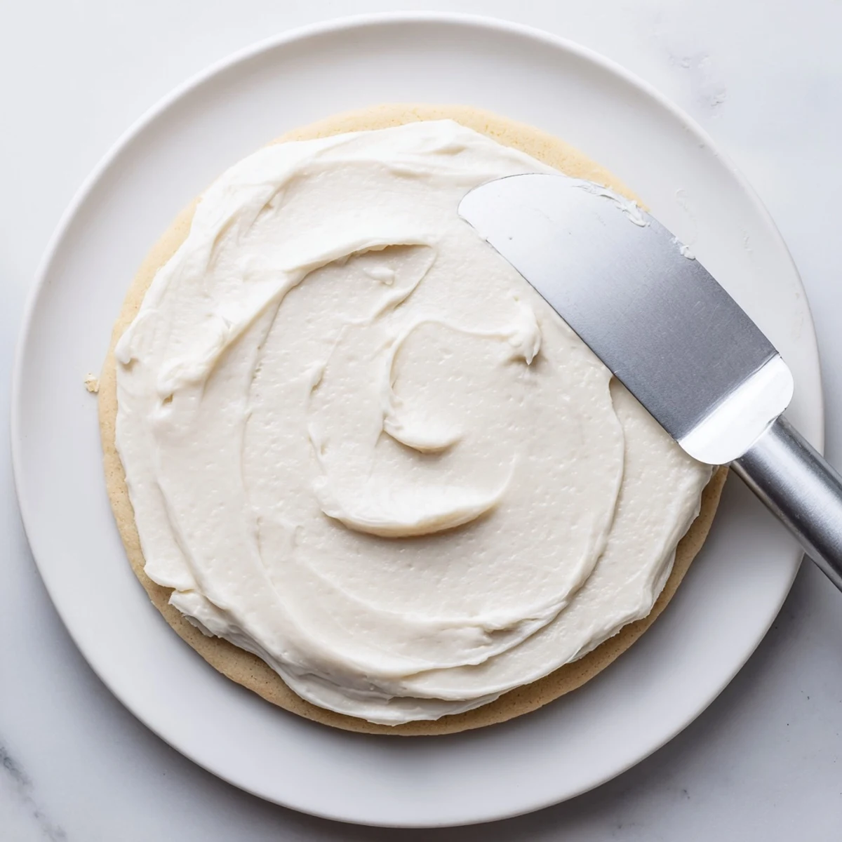 Easy Sugar Cookie Frosting piped onto decorated sugar cookies with sprinkles, creating a sweet, festive dessert platter.
