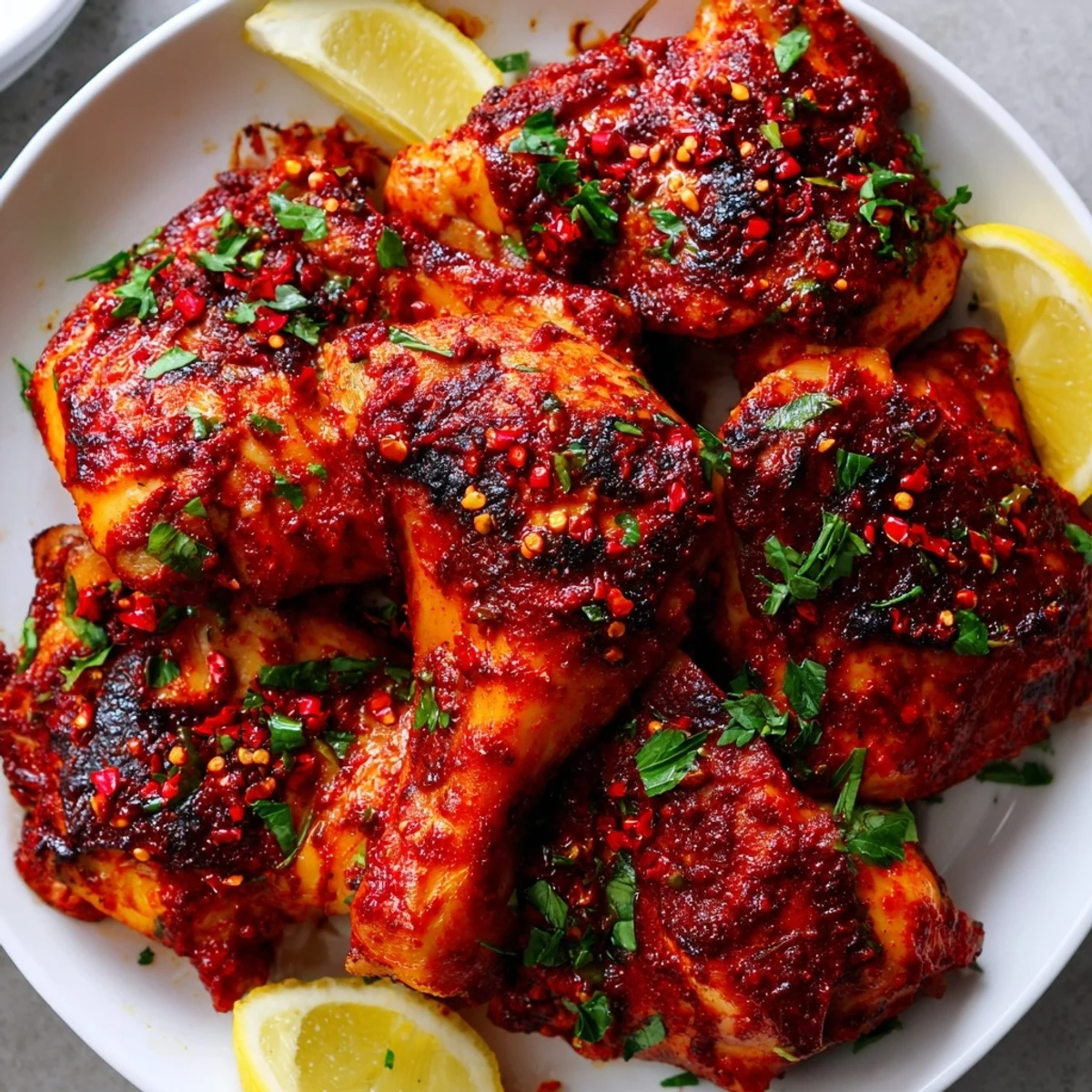 Gluten-free peri peri chicken recipe fresh from the grill with a smoky aroma.