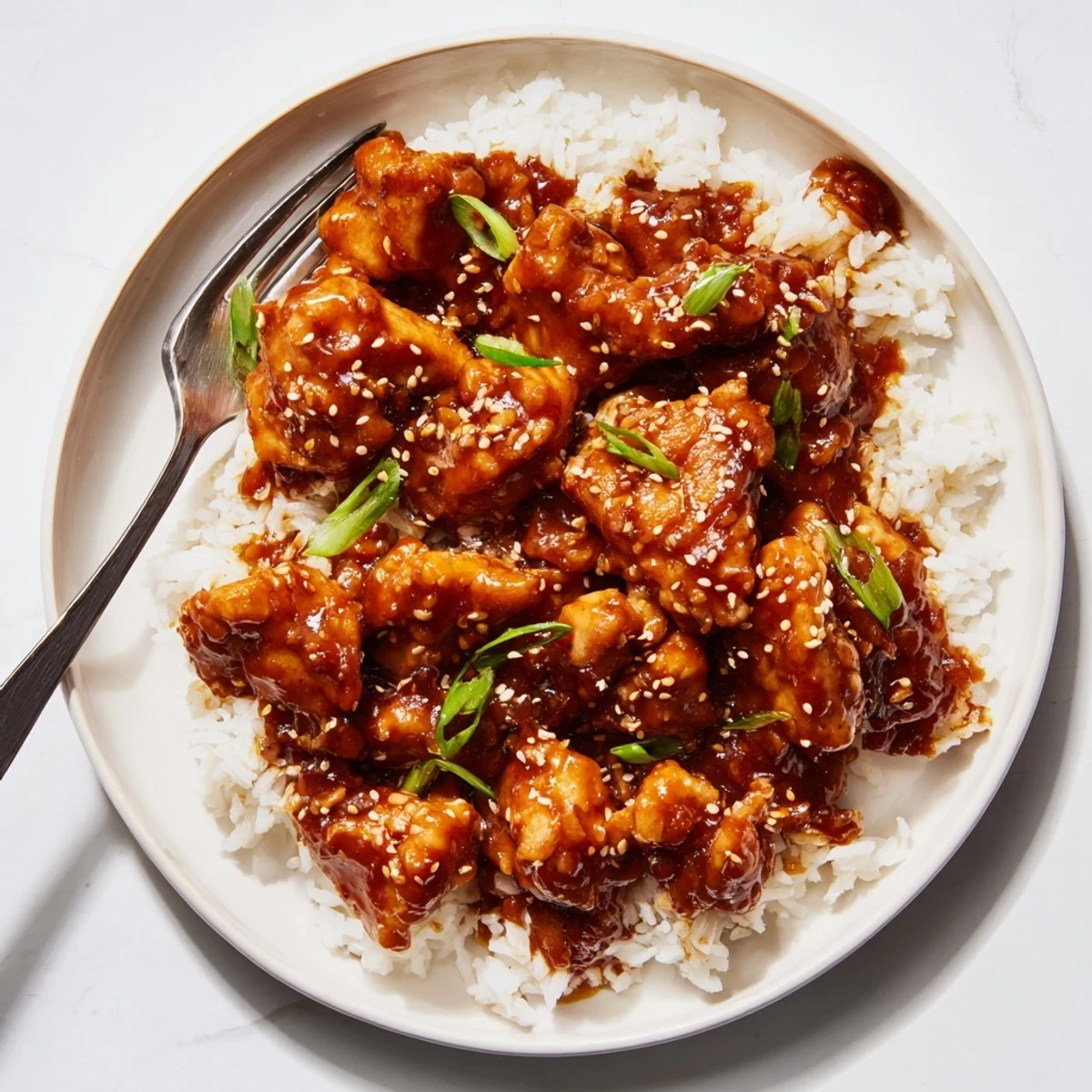 Tender Hawaiian-style Crock Pot Huli Huli chicken pieces coated in sweet tangy glaze