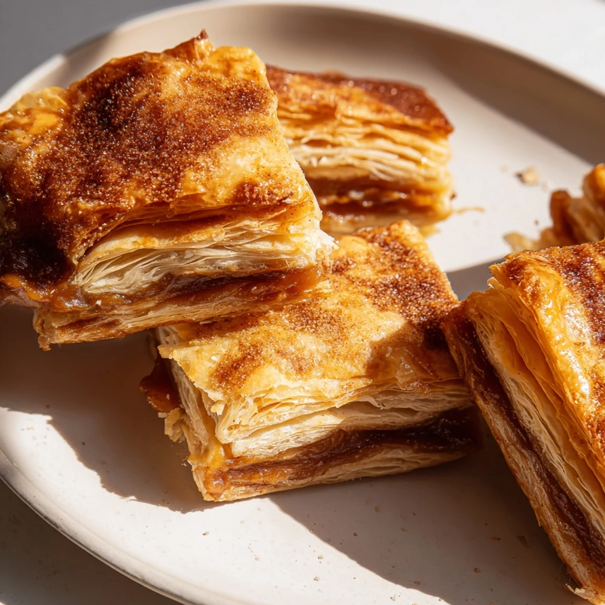 Warm Latin American dulce de leche pastries with crispy layers and sweet center