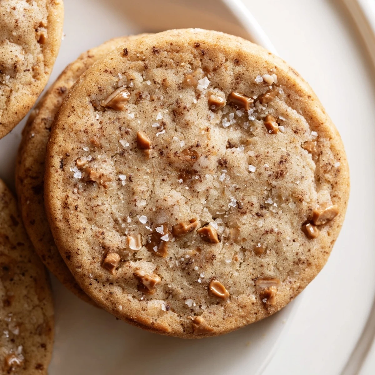 Buttery espresso shortbread cookies studded with sweet toffee bits and crisp golden edges