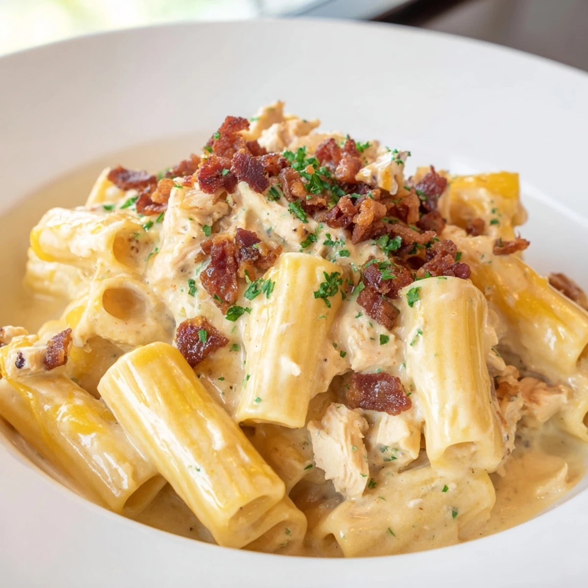 Creamy Crack Chicken Pasta Crispy Beef Bacon Herbs