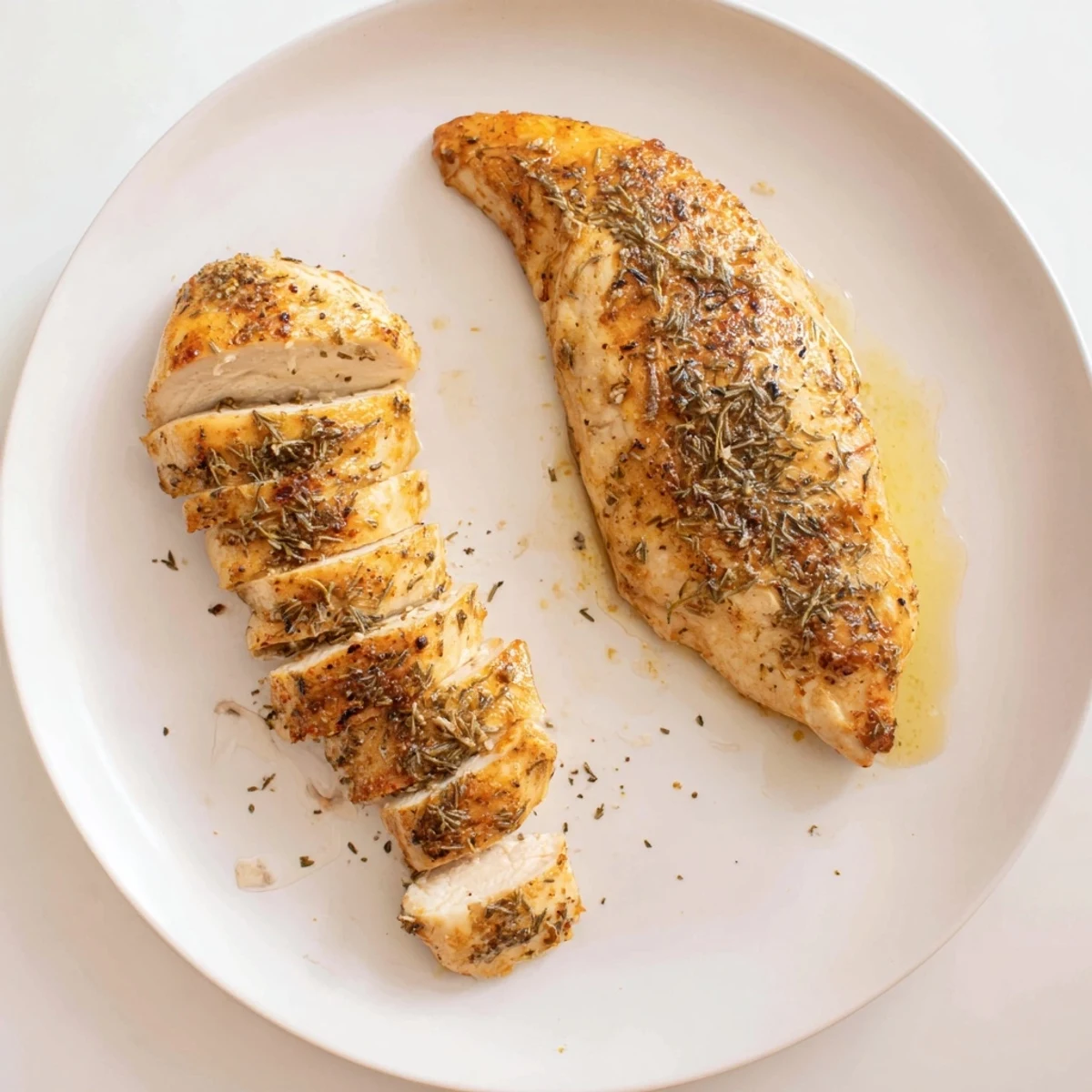 Family style Air Fryer Chicken Breasts served warm with smoky paprika and lemon wedge.