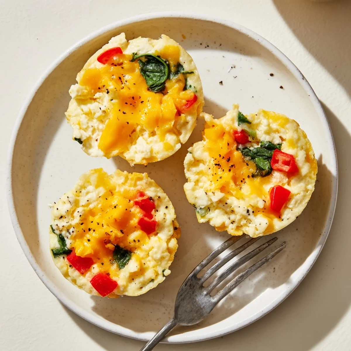 High Protein Egg White Bites With Cottage Cheese, golden, soft centers, chive garnish