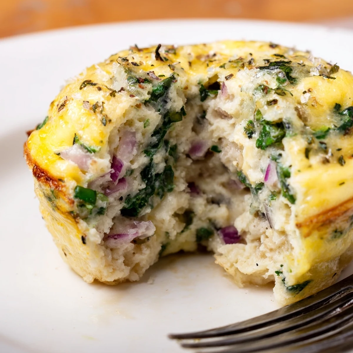 Savory Spinach Feta Egg Bites with golden tops, steaming, ready to eat