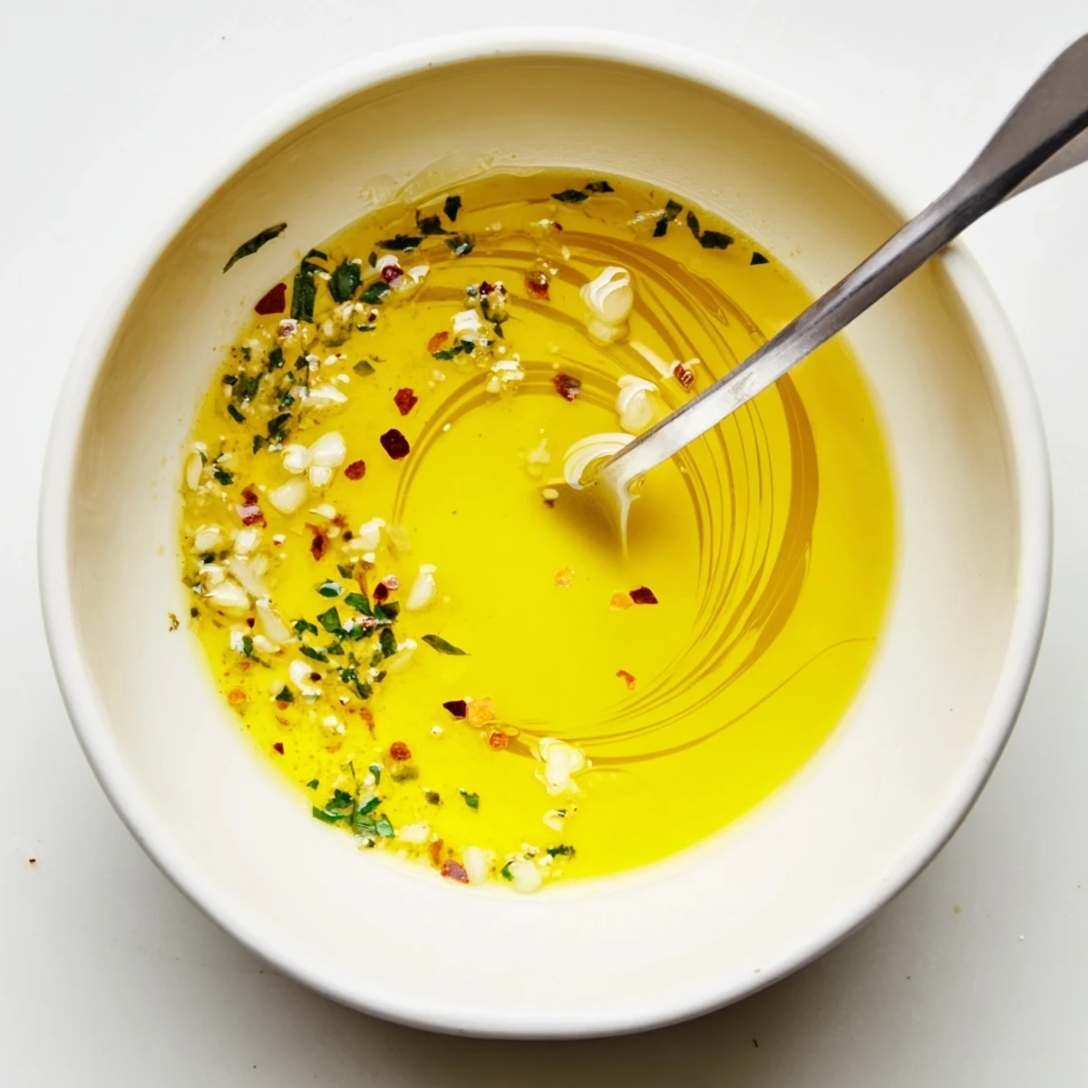 Zesty Italian Vinaigrette drizzled over mixed greens, lemon and pepper flecks