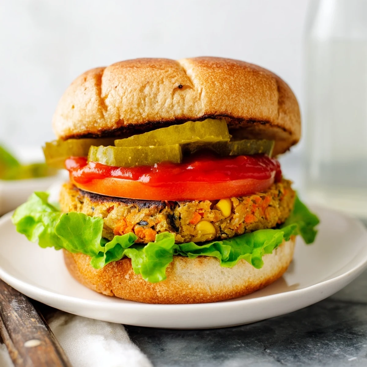 Hearty vegetable and black bean veggie burgers recipe sizzling in a skillet with melting cheese topping