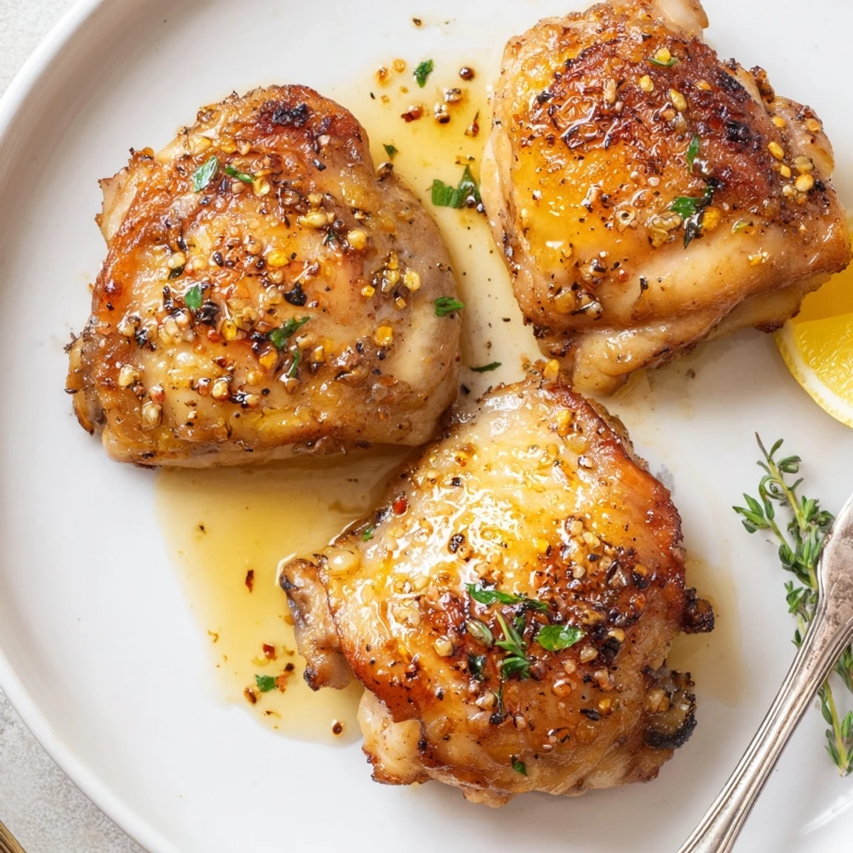 Juicy Lemon Pepper Chicken Thighs, zesty marinade aroma, ideal easy weeknight dinner
