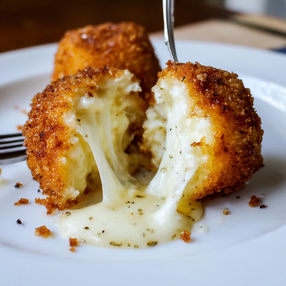 Irresistible Crispy Mozzarella Poppers With Maple Glaze: golden, crunchy exterior, molten cheese center