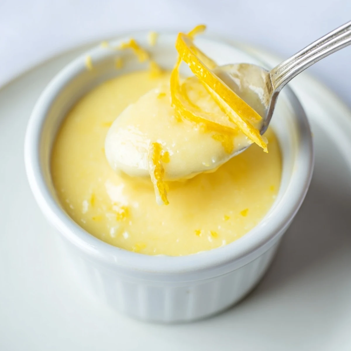 Creamy Homemade Lemon Curd being whisked over a gentle double boiler heat.