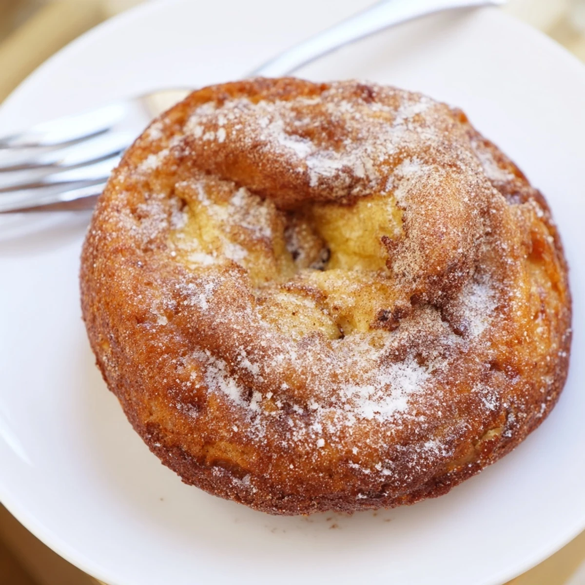 Baked Banana Donuts fresh from oven, golden edges and tender center