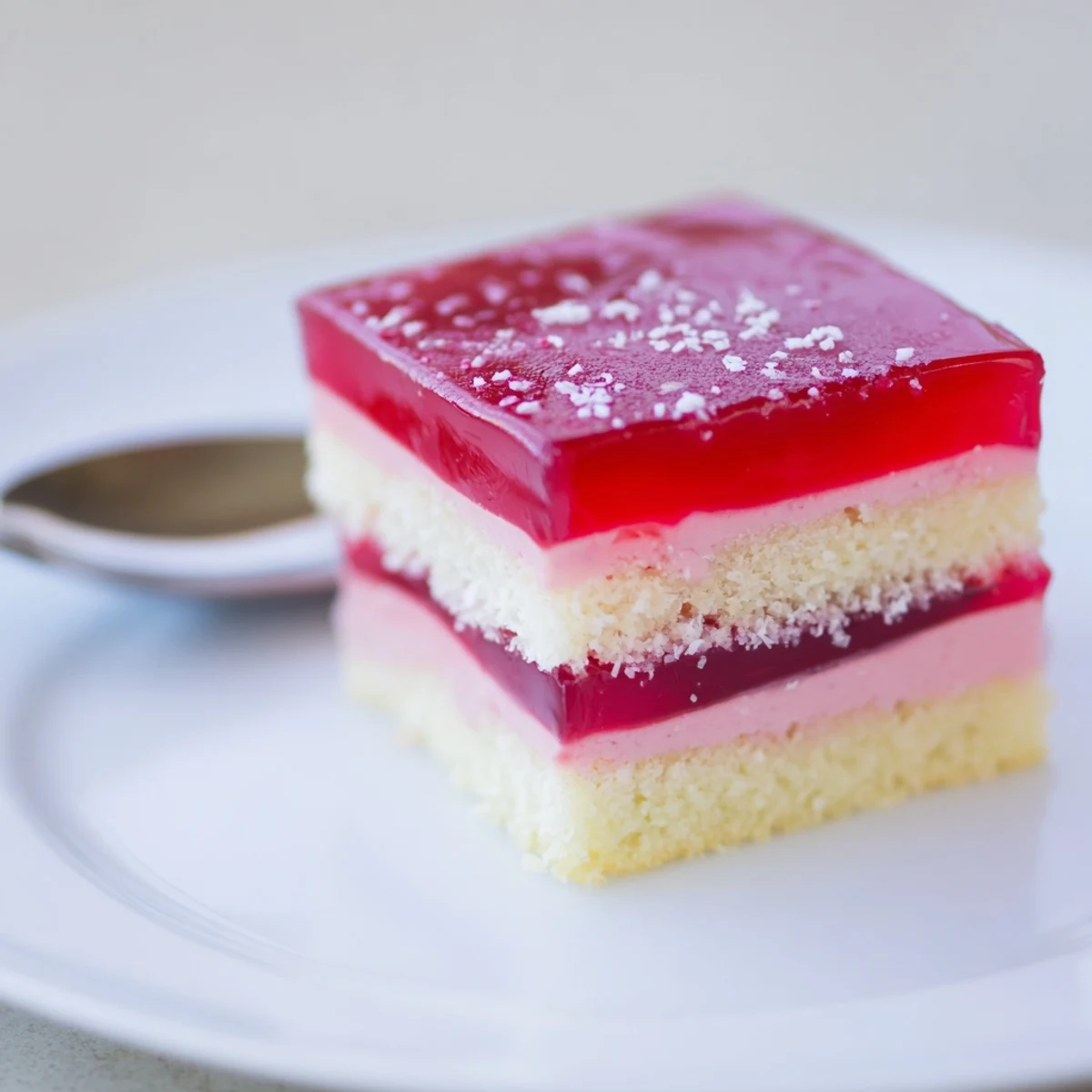 A plate of Old Fashioned Pink Jelly Cakes, perfect for afternoon tea
