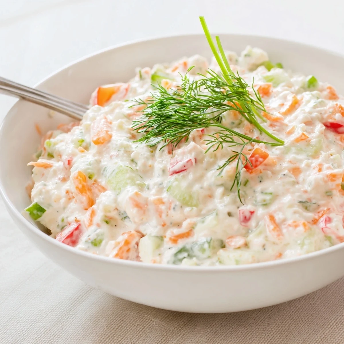 Garden Vegetable Spread Recipe creamy, colorful spread served with crackers and herbs