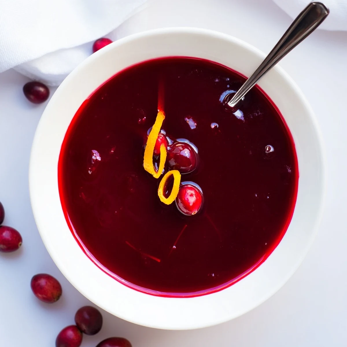 Bottled Cranberry Syrup chilled, vivid tangy-sweet flavor ready for cocktails.