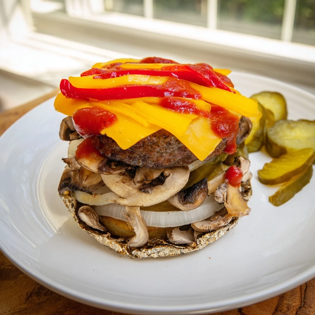 Golden campfire cheeseburger hobo packets with melted cheddar and tender seasoned vegetables