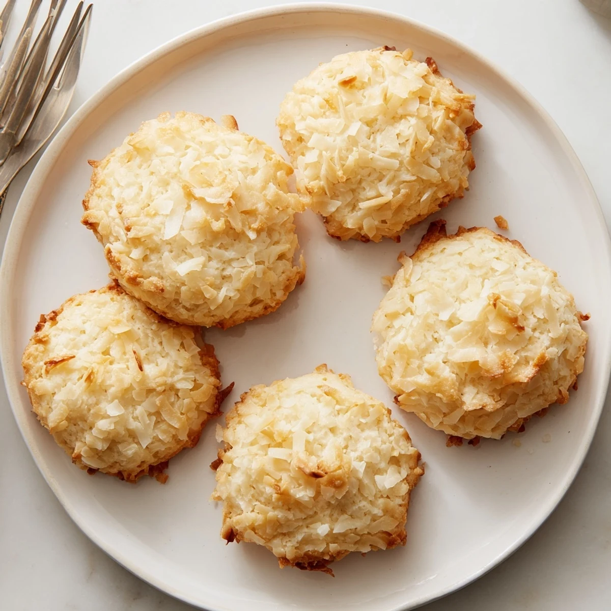 Soft and buttery coconut cookies with chewy shredded coconut and crisp edges