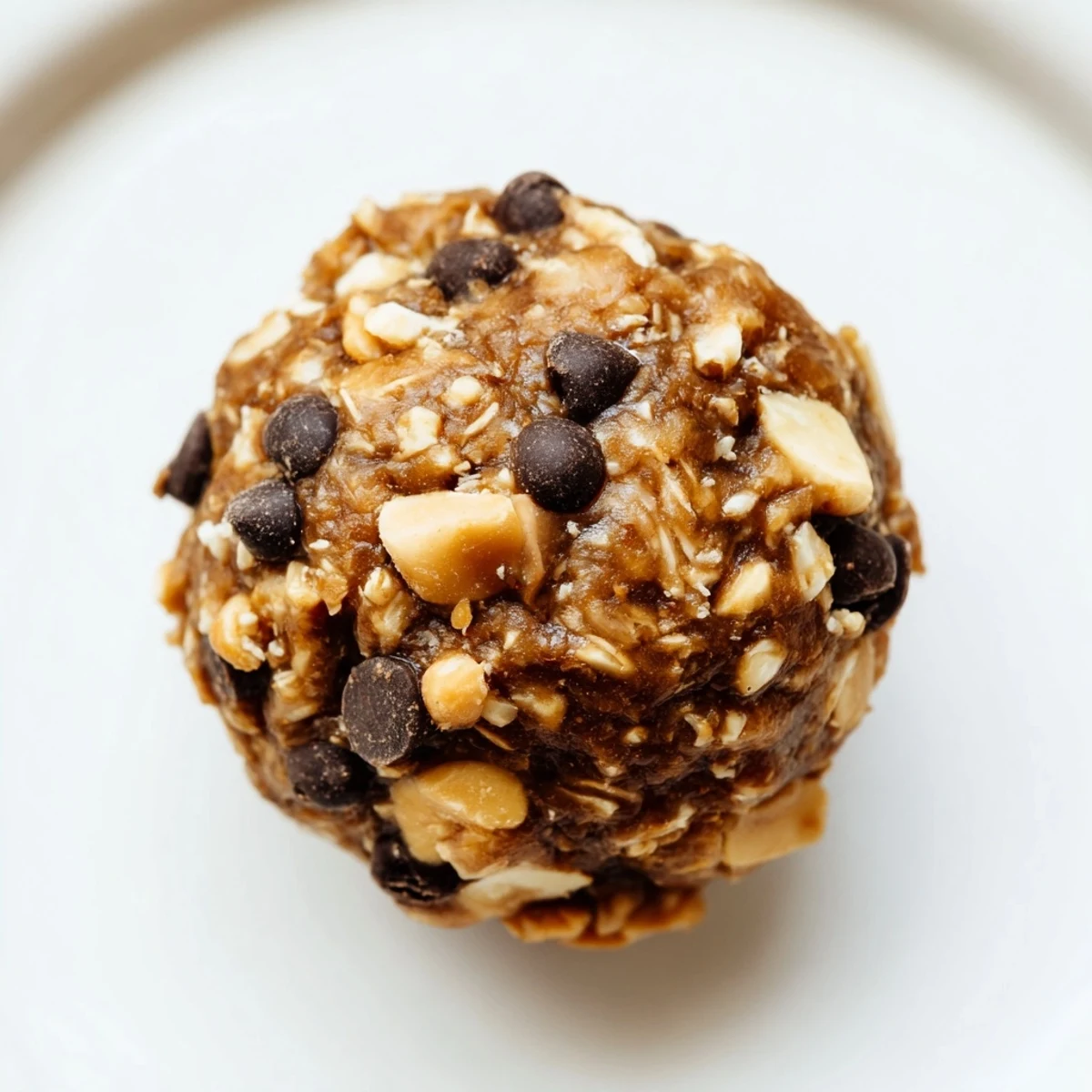 Chewy Snickers energy balls made with dates, peanut butter, and roasted peanuts.