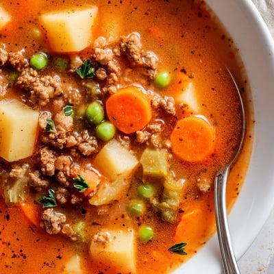 Homemade Ground Beef And Potato Soup