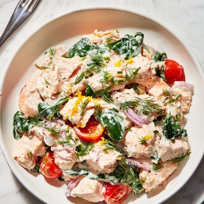 Healthy Creamy Leftover Salmon