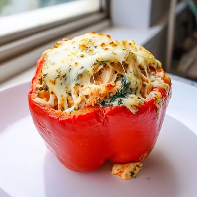 Chicken Florentine Stuffed Peppers
